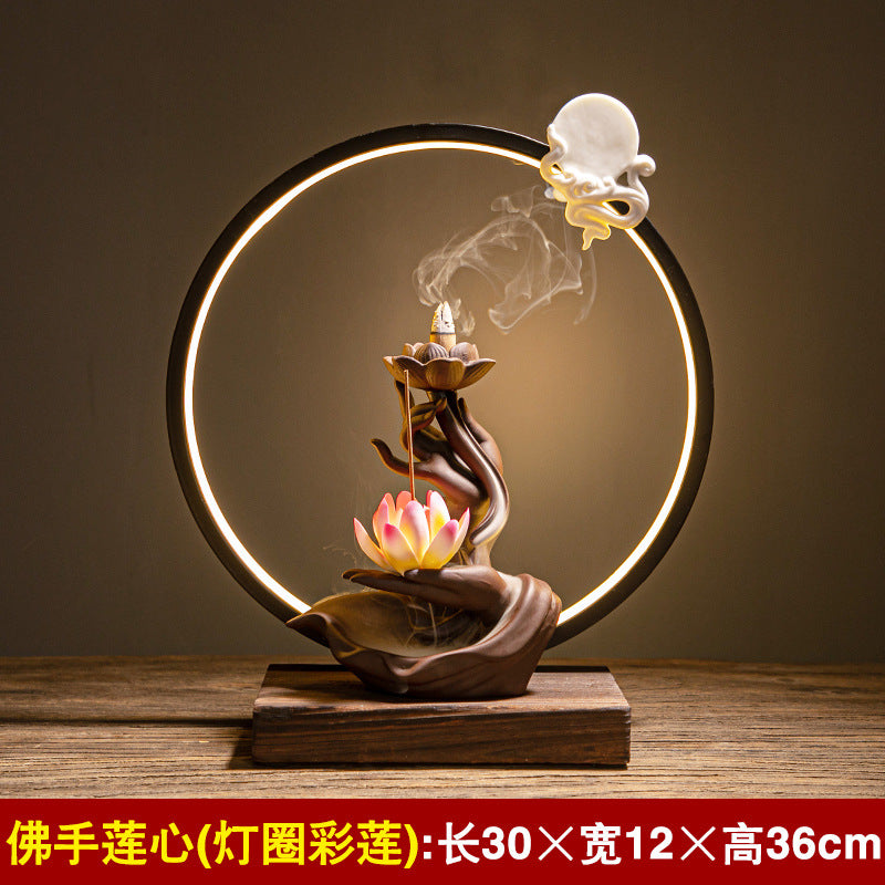 Zen Bergamot Purple Sand Backflow Incense Burner