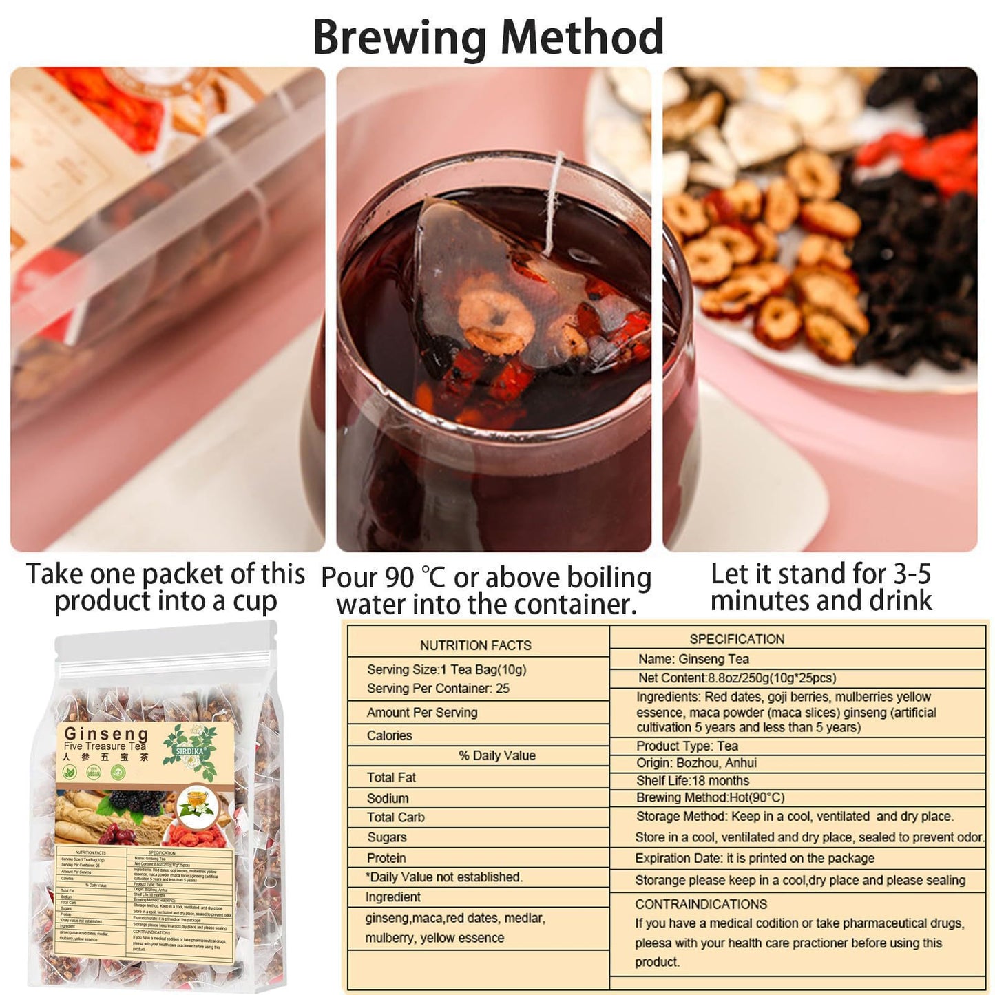 Ginseng Five Treasure Tea