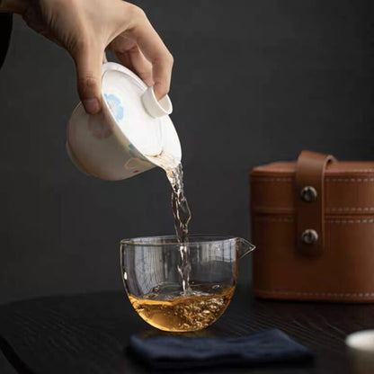 Portable Ceramic Flower Pattern Tea Set