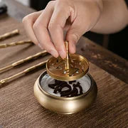 advanced incense burner set,Chinese Brass Incense Burner Kit,Powder Incense Making Kit,Powder Incense Burner Kit(Incense Kit with Sandalwood Powder)