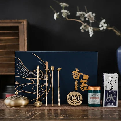 beginner's incense burner set，Chinese Incense Burner Kit,Powder Incense Making Kit,Agarwood Incense Burner Kit,Powder Incense Burner Kit,Incense Burners Set(Incense Kit with Sandalwood Powder)
