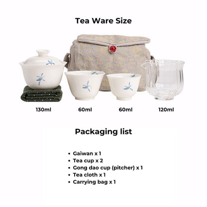 Hand-painted Ceramic Orchid Kung Fu Tea Set