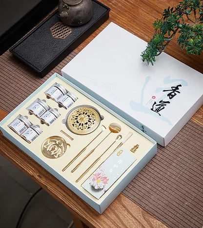 beginner's incense burner set，Chinese Incense Burner Kit,Powder Incense Making Kit,Agarwood Incense Burner Kit,Powder Incense Burner Kit,Incense Burners Set(Incense Kit with Sandalwood Powder)