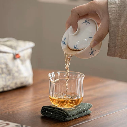 Hand-painted Ceramic Orchid Kung Fu Tea Set