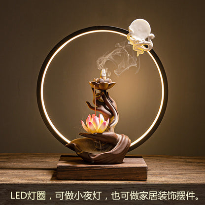 Zen Bergamot Purple Sand Backflow Incense Burner