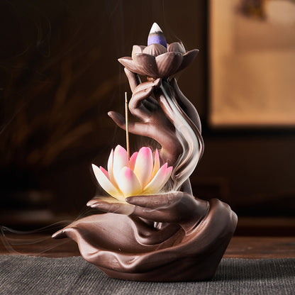 Zen Bergamot Purple Sand Backflow Incense Burner