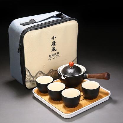 Tea set Small set Lazy automatic tea making artifact Tea pot Portable travel tea set Household Japanese simple