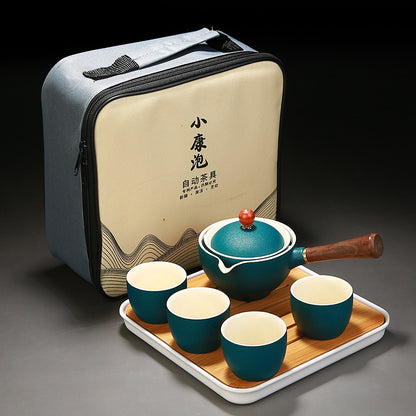 Tea set Small set Lazy automatic tea making artifact Tea pot Portable travel tea set Household Japanese simple