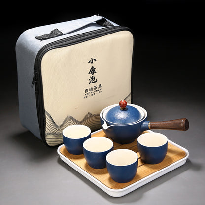 Tea set Small set Lazy automatic tea making artifact Tea pot Portable travel tea set Household Japanese simple