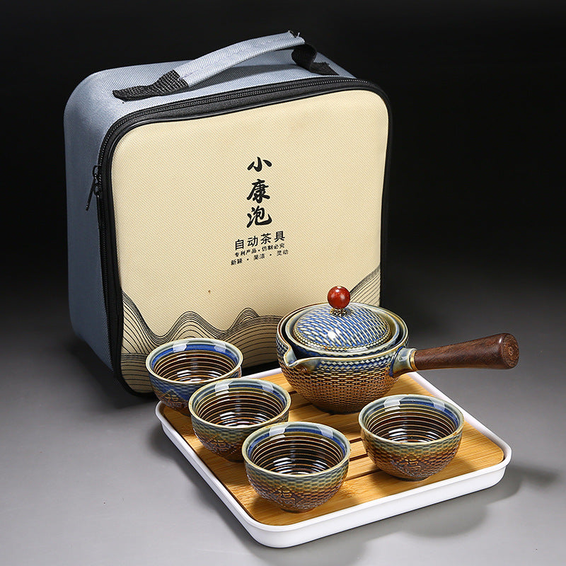 Tea set Small set Lazy automatic tea making artifact Tea pot Portable travel tea set Household Japanese simple