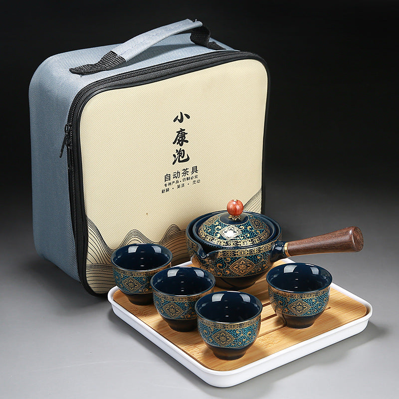 Tea set Small set Lazy automatic tea making artifact Tea pot Portable travel tea set Household Japanese simple