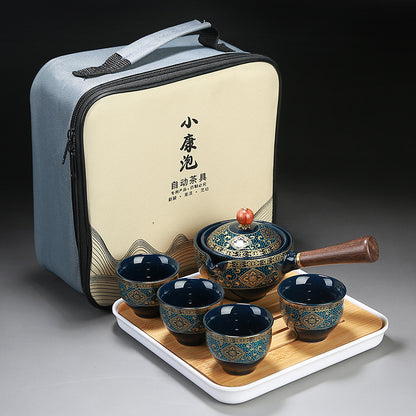 Tea set Small set Lazy automatic tea making artifact Tea pot Portable travel tea set Household Japanese simple
