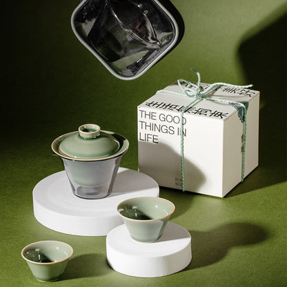 Japanese travel simple ceramic kung fu tea set