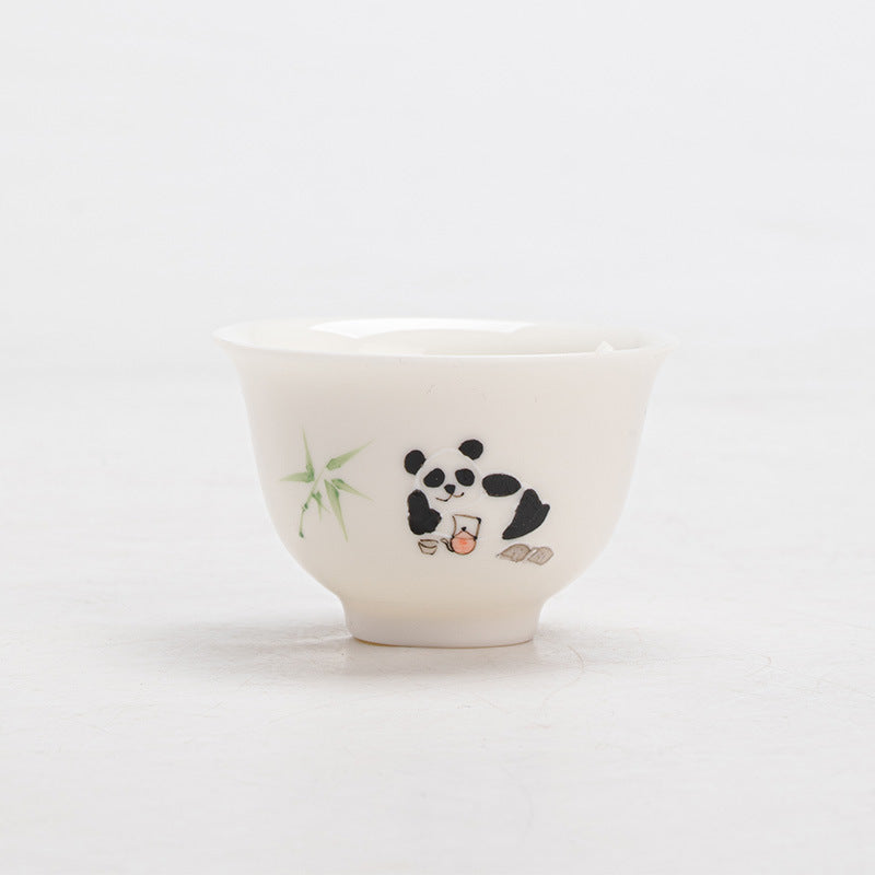 Cute hand-painted panda cover bowl