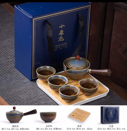 Tea set Small set Lazy automatic tea making artifact Tea pot Portable travel tea set Household Japanese simple