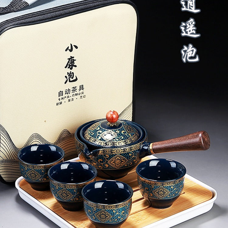 Tea set Small set Lazy automatic tea making artifact Tea pot Portable travel tea set Household Japanese simple
