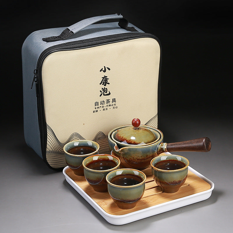 Tea set Small set Lazy automatic tea making artifact Tea pot Portable travel tea set Household Japanese simple