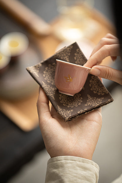 Hot stamping butterfly household tea bowl