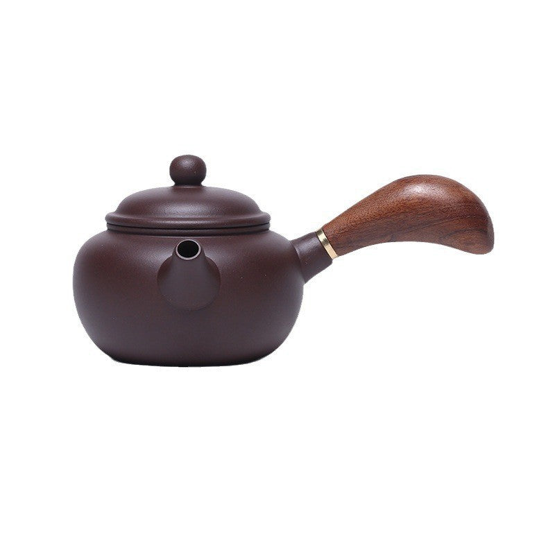 Yixing raw ore purple clay pot side handle pot