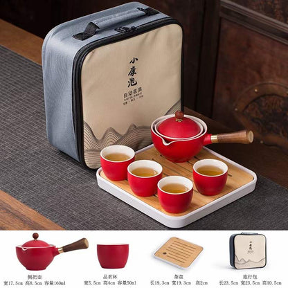 Tea set Small set Lazy automatic tea making artifact Tea pot Portable travel tea set Household Japanese simple