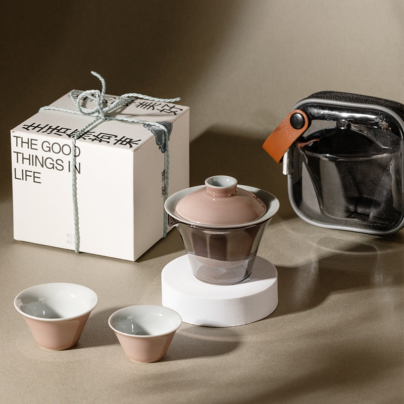 Japanese travel simple ceramic kung fu tea set