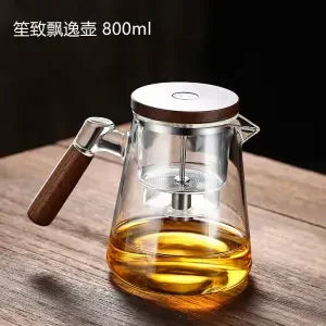 One-touch magnetic on/off switchSeparate tea and water filtered glass teapot