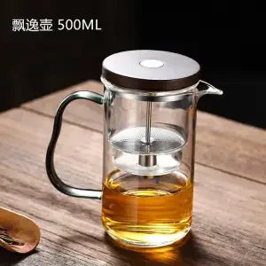 One-touch magnetic on/off switchSeparate tea and water filtered glass teapot