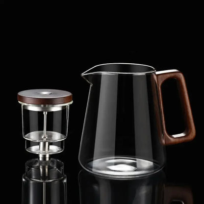 One-touch magnetic on/off switchSeparate tea and water filtered glass teapot