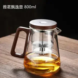 One-touch magnetic on/off switchSeparate tea and water filtered glass teapot