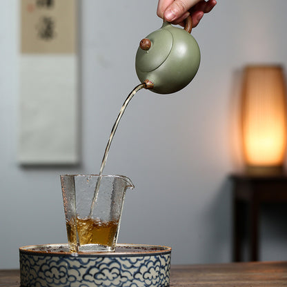 Yixing Purple Clay Handmade Twisted Clay Xishi Teapot