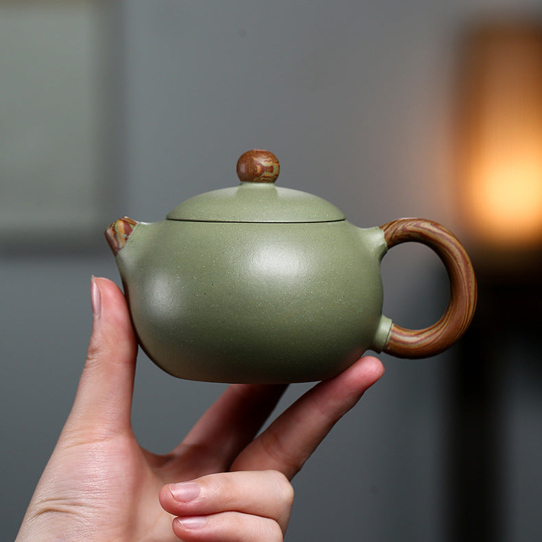 Yixing Purple Clay Handmade Twisted Clay Xishi Teapot
