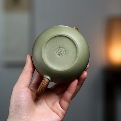 Yixing Purple Clay Handmade Twisted Clay Xishi Teapot