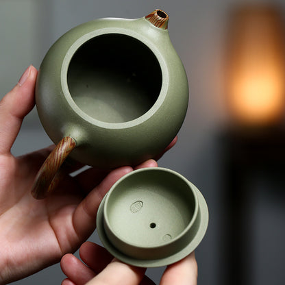Yixing Purple Clay Handmade Twisted Clay Xishi Teapot
